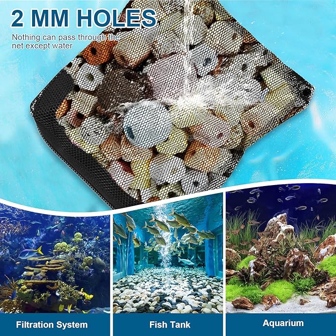 10Pcs Media Bags for Aquarium Fine Mesh Bag Aquarium Filter Media Bags with Plastic Zipper Suitable for Activated Carbon, Filter Stones, Ceramic Rings (4 x 4 inches)