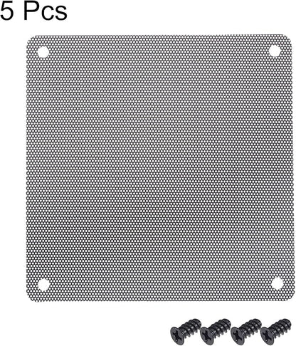 uxcell PC Dust Fan Screen with Screws for Cooling Dustproof Case Cover PVC 120mm 5pcs