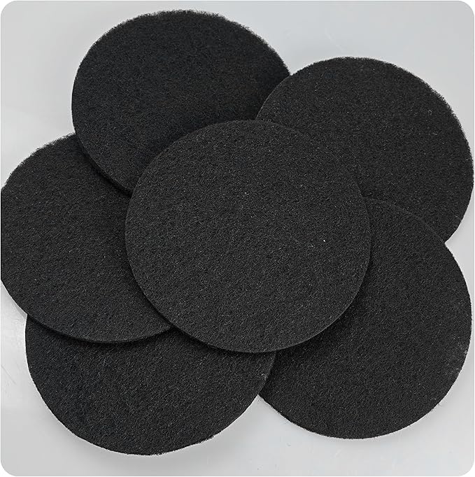 6PCS 6.7” Round Compost Bin Charcoal Filters, 0.4” Thick Activated Carbon Filters for Kitchen Countertop Compost Pail, Home Bucket Filter Replacements