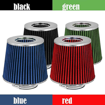 Mortar Aftermarket Auto Air Filter Replacement - Car Enthusiast Class Universal Cold Air Intake Gulps in More Air for More Engine Power & Passionate Induction Sound, 2.5 In, Black