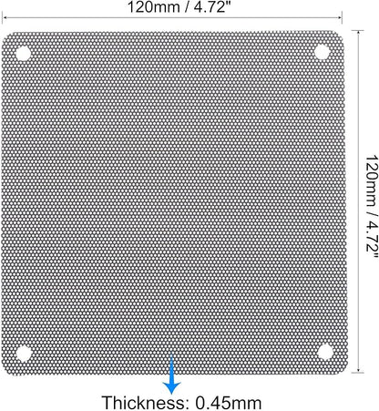 uxcell PC Dust Fan Screen with Screws for Cooling Dustproof Case Cover PVC 120mm 5pcs