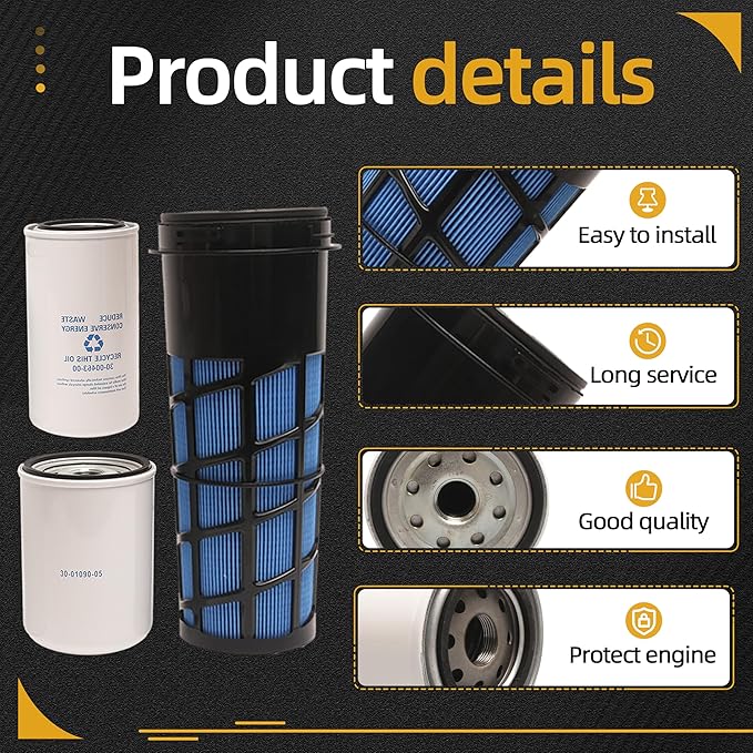 1 Set Filter Maintenance Service Kit including 30-00471-20 & 30-01090-05 & 30-00463-00 air & fuel & oil Filter, Fits for Carrier Reefer 7300 & 7500#OE 1559418 580048838 P611858 AF4219 LF9028 DBL7349