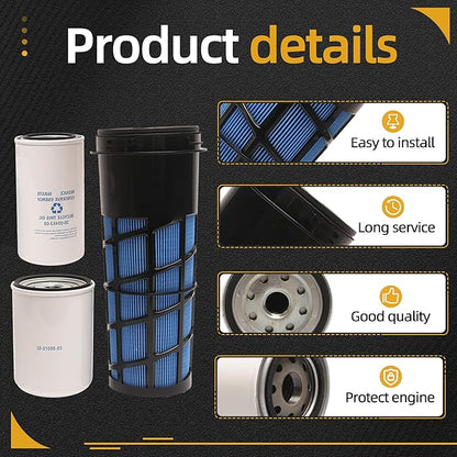 1 Set Filter Maintenance Service Kit including 30-00471-20 & 30-01090-05 & 30-00463-00 air & fuel & oil Filter, Fits for Carrier Reefer 7300 & 7500#OE 1559418 580048838 P611858 AF4219 LF9028 DBL7349