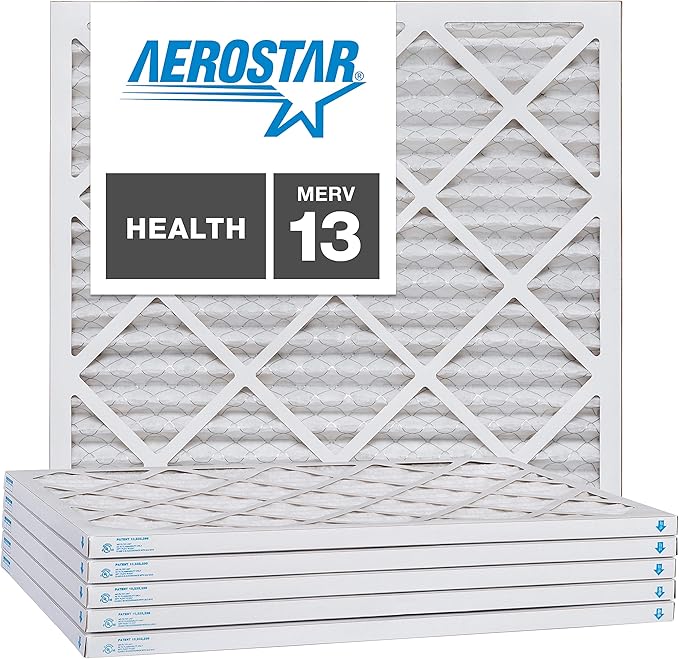 Aerostar 12x12x1 MERV 13, Pleated Air Filter, 12x12x1, Box of 4, Made in the USA