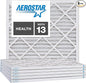 Aerostar 25x25x1 MERV 13, Pleated Air Filter, 24 1/2" x 24 1/2" x 3/4", Box of 6, Made in the USA