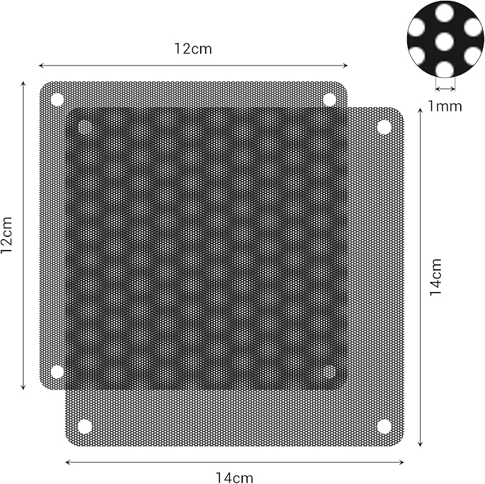 120mm Fan Dust Filter PC, 10Pack PVC Computer Dust Filter Mesh Dustproof Case Cover PC Cooler Fan Filter Grills with 40pcs Screws for Computer Cooler (PVC, 120 * 120mm, 10pcs, Black)