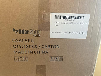 OdorStop OSAP5FIL H13 HEPA Filter for OdorStop OSAP4 and OSAP5 Air Purifiers, Pack of 18