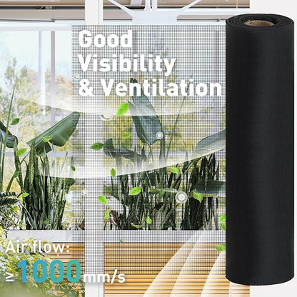 304 Stainless Steel Mesh Window Screen Roll,35IN x 98.43FT Black Metal Window Screen Replacement,Window Screen Mesh for Window,Door,Patio,Pet,Vent,Filter,Porch,Cage and DIY Project (22 Mesh)