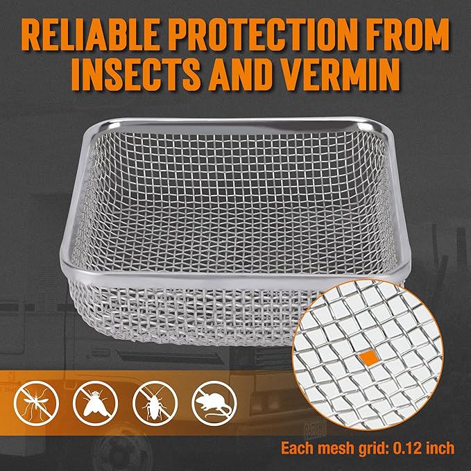 TONDA RV Furnace Vent Screen, Bug Screens Heater Vent Cover for Camper with Installation Tool and Silicone Rubber, 2 Round and 1 Square