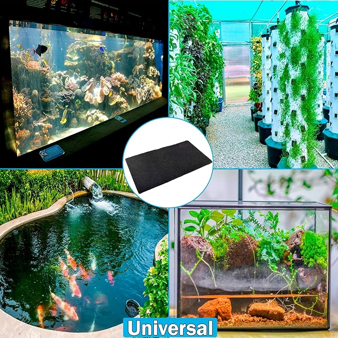 HQRP Cut to fit Activated Carbon Filter Media Pad 18x10 for Aquariums, Terrariums, Hydroponic Systems and Pond, Compatible with Deep Blue Professional ADB41002 Carbon Pad Replacement