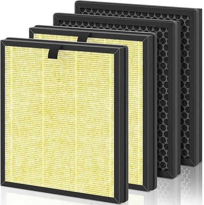 AP303 AP304 Replacement Filters, Compatible with DAYETTE ＆ FRESHDEW Air Purifier AP303/AP304, H14 HEPA Filter with Activated Carbon, 4 Pack (Pet Filter)