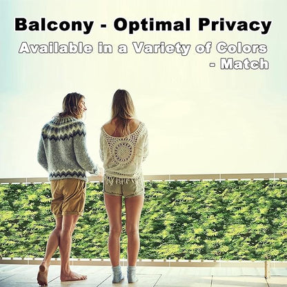 Fence Privacy Screen 6.6' x 13.1' Privacy Protection Weatherproof Patio Privacy Screens for Balcony, with Grommets, for Patio Yard Porch Chain Link Fence Condo, Green Leaf Pattern
