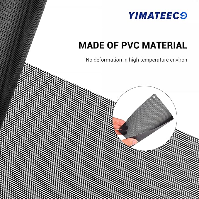 120mm Fan Dust Filter PC, 10Pack PVC Computer Dust Filter Mesh Dustproof Case Cover PC Cooler Fan Filter Grills with 40pcs Screws for Computer Cooler (PVC, 120 * 120mm, 10pcs, Black)