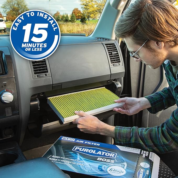 Purolator PBC25764 PurolatorBOSS Automotive Cabin Air Filter with Febreze & Activated Carbon, Car & Truck Passenger Compartment OEM Filter Replacement for Nissan Frontier, Pathfinder | (Pack of 3)