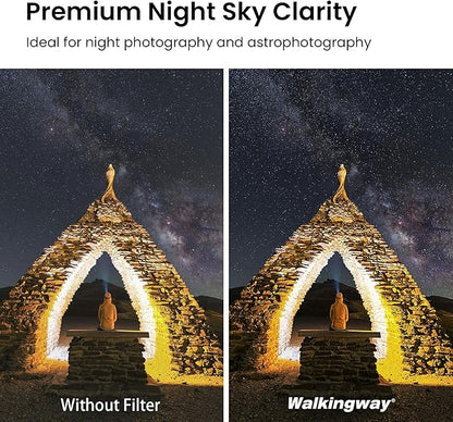 Walking Way 82mm Natural Night Filter for Light Pollution Reduction Nano-Coated Optical Glass for Night Sky/Astrophotography/Star Clarity Anti-Light Pollution Filter
