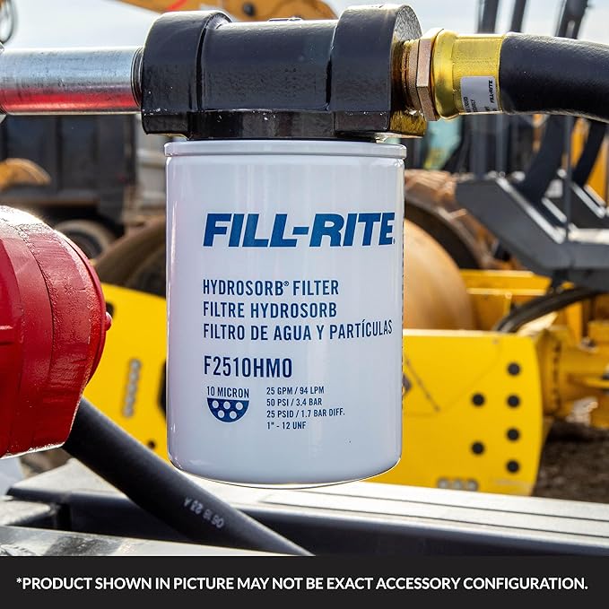 Fill-Rite F2510HM0 10-Micron Water Detecting Fuel Filter – 25 GPM Diesel, Gasoline, B20 Biodiesel & E15 Ethanol Compatible