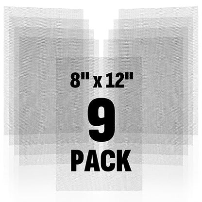 9 Pack 304 Stainless Steel Mesh Screen, 8'' x 12'' 20 Mesh Wire Screen Mesh, Rust Free Woven Wire Mesh, Metal Mesh Screen for Air Vents, Window Screen, Filters, Garden Covers