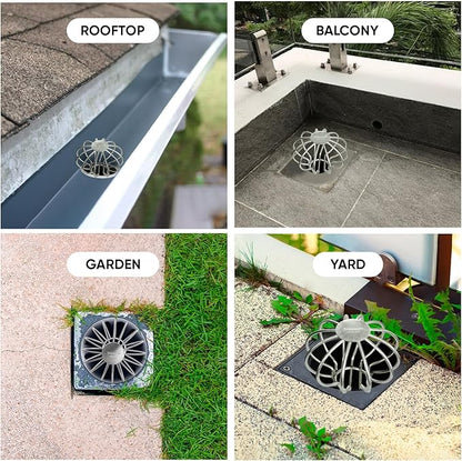 Gutter Guard, 304 Stainless Steel Roof Drain Cover, Anti-Clogging Filter for Leaves & Debris, Outdoor Pipe Protector for Roofs, Balconies, and Gardens (Pack of 2, 2 inch)