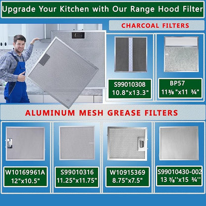 2-Pack Upgraded WA0575 Range Hood Filters Replacement With Stainless Latch 5-Layer Aluminum Mesh Fit for Vissani 30-inch Pyramid or WA0575 Wall Mount Range Hood Grease Filter by Size 14 3/8"x13 1/2"