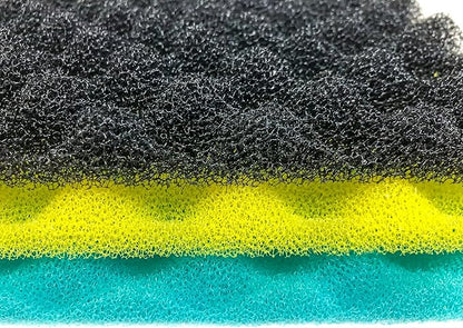 Wave Point Aquarium Bio Sponge Foam Filter Media Pad Cut-to-fit for Fish Tank Sump Pond 17" x 11" x 1/2" to 1" (1 Set (3 PCS))