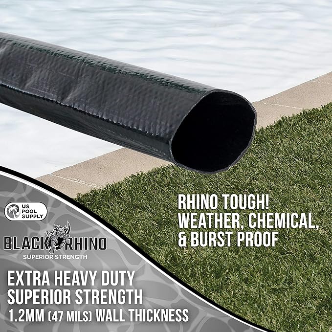 U.S. Pool Supply Pool Backwash Hose 1 1/2 Inch Diameter x 100 Feet - Discharge Hose for Pump, Sand Filter & Sump Pump Hoses - Burst Resistant Lay Flat Drainage Hoses for Inground & Above Ground Pools