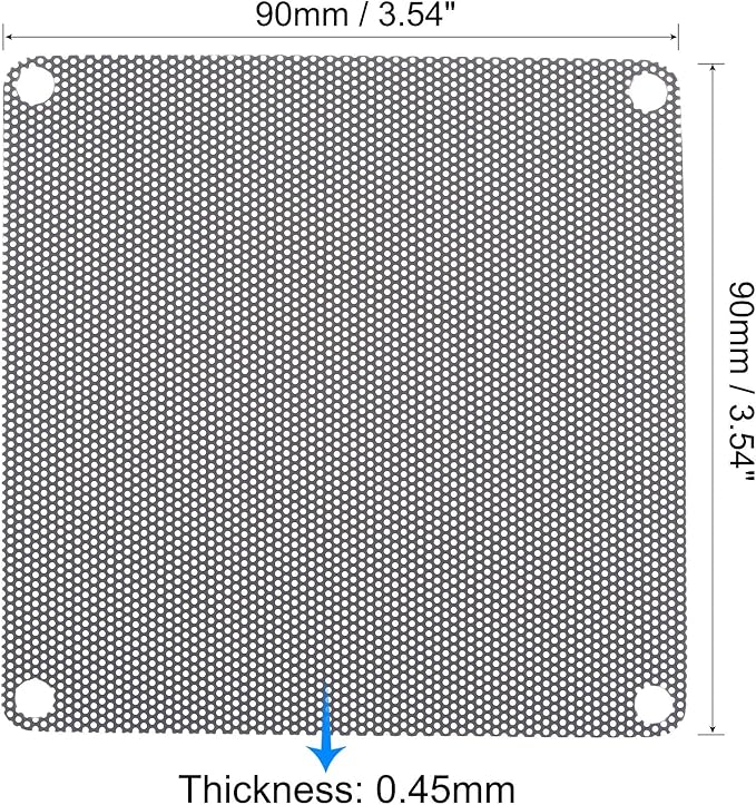 uxcell PC Dust Fan Screen with Screws for Cooling Dustproof Case Cover PVC 90mm 5pcs
