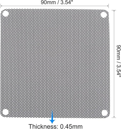 uxcell PC Dust Fan Screen with Screws for Cooling Dustproof Case Cover PVC 90mm 5pcs