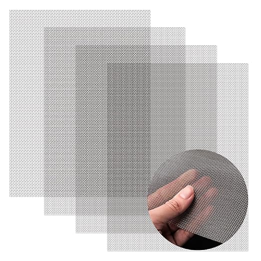 4 Pack 11x14 Inch Wire Mesh, 20 Mesh Stainless Steel Mesh, Never Rust Sturdy Metal Mesh Screen for DIY Projects, Vent, Cage, Garden, Window Screen, Filter Mesh
