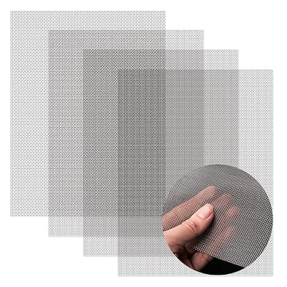4 Pack 11x14 Inch Wire Mesh, 20 Mesh Stainless Steel Mesh, Never Rust Sturdy Metal Mesh Screen for DIY Projects, Vent, Cage, Garden, Window Screen, Filter Mesh