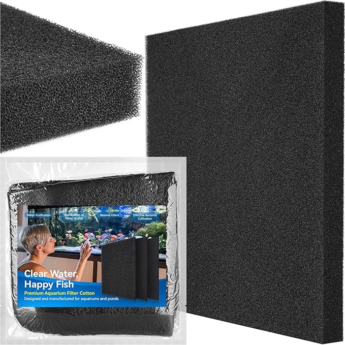Borlech Aquarium Bio Filter Sponge Pad - Cut-to-Size Aquarium Filter Media for Fish Tank, Pond, Sump - Mechanical & Biological Filtration (18.5"x18.5"x1.6", 35PPI, 1 Pack)