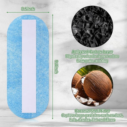 15Pcs Ceiling Fan Air Purifier Filters, Made with Coconut Shell Carbon to Trap Dust, Odors & Allergens | Unscented, Universal Fit for All Fan Blades