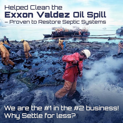 BSA 10003 - Septic Tank Treatment - 42 Monthly Treatments - Septic Cleaner - Drain Cleaner - Drain Clog Remover - Unclog Toilet - Safe Septic Maintenance - Exxon Valdez Patented