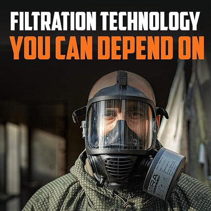 MIRA Safety - NBC-77 SOF - Single 40mm Gas Mask Filter - Special Combined CBRN Respirator Filters - NATO Standard Size (40mm x 1/7") - Canister Filter Fits CBRN Gas Masks - 20 Year Shelf Life