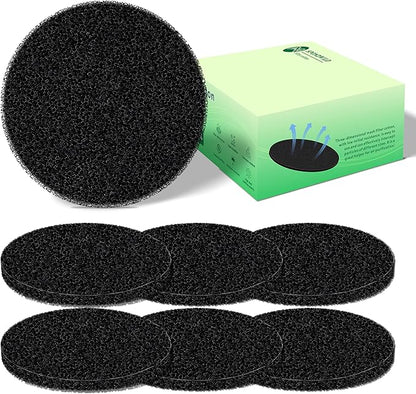 Polyurethane Activated Charcoal Filters -7 Pack 7.3 Inch Round Strong Odor Control Replacements for Kitchen and Countertop Compost Buckets/Bins