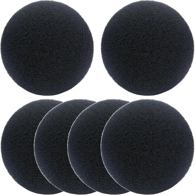 6 Pack Charcoal Filters for Compost Bucket – 6.7 Inch Round Activated Carbon Filters for Countertop Compost Bins – Odor Reducing Replacement Filter Discs for Kitchen Trash Can Lid