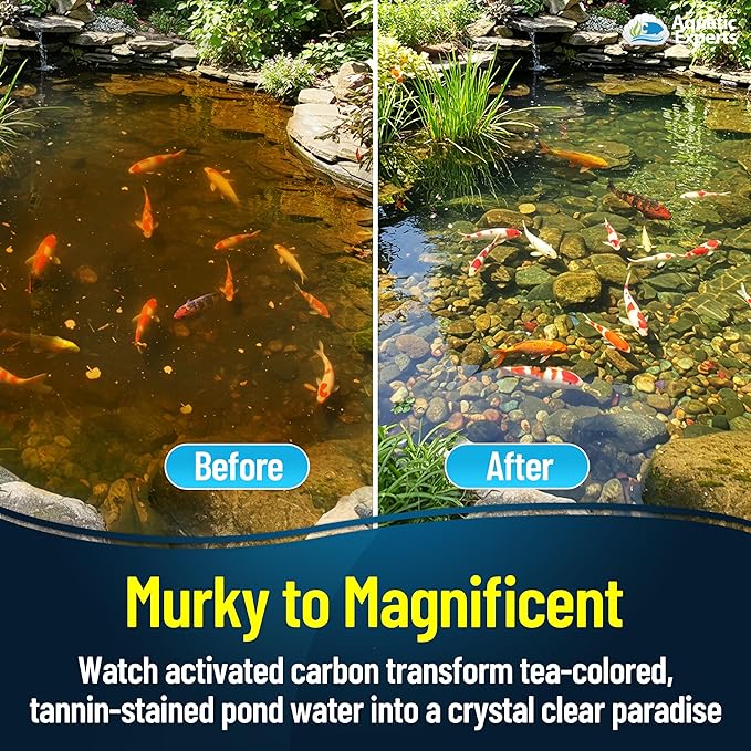 Aquarium Carbon Pad – Cut‑to‑Fit Carbon Infused Filter Pad Media for Crystal Clear Fish Tanks and Ponds, 3/8"–1/2" Thick (18 Inch Width, 36 Inch Long)
