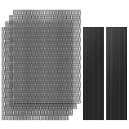 MoKo 400x300mm DIY PC Case Dust Mesh Filter, [4 Pack] PVC Dustproof Magnetic Dust Filter Cover, PC Mesh Grill with Magnetic Frame Strip Computer Cooler Fan Dust Filter for Computer PC Case, Black