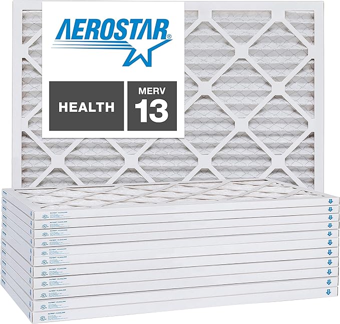 10x24x1 AC and Furnace Air Filter by Aerostar - MERV 13, Box of 12