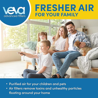 HPA200 Replacement Filters for Honeywell Air Purifier - 2 HEPA Filters w/ 4 Carbon Pre-Filters, Compatible with HPA200, 202, 204, HRF-ARVP200 Series Filter R