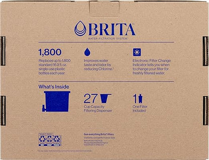 Brita UltraMax Large Water Dispenser with 1 BritaPlus Filter, 27 Cup, White (Package May Vary)