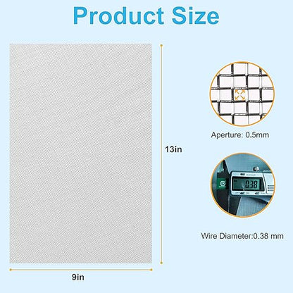 16 Pcs 13x9 (33cmx23cm) 40 Mesh 304 Stainless Steel Wire Mesh Sheet, Rustproof Metal Mesh Sheet Screen for DIY Crafts, Vent Covers, Garden Fencing, Window Protection & Industrial Filters