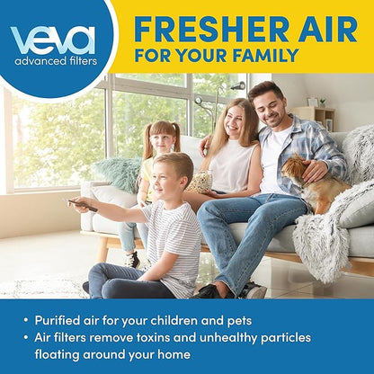 VEVA Air Purifier Filter Replacements - 6 Pack Precut & Compatible with Honey-well HPA200 Purifiers - Premium Activated Carbon Pre-Filters