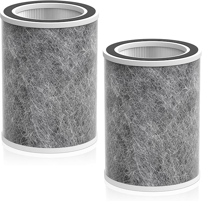 HP202 Replacement Filter Compatible with Shark Air Purifier MAX HP200 Series HP201 HP302 HP301 HP232 UA205 AP1000 HC501 HC502, 3-in-1 H13 Grade True HEPA Filter, Part # HE2FKBAS HE2FKBASMB, 2 PACK