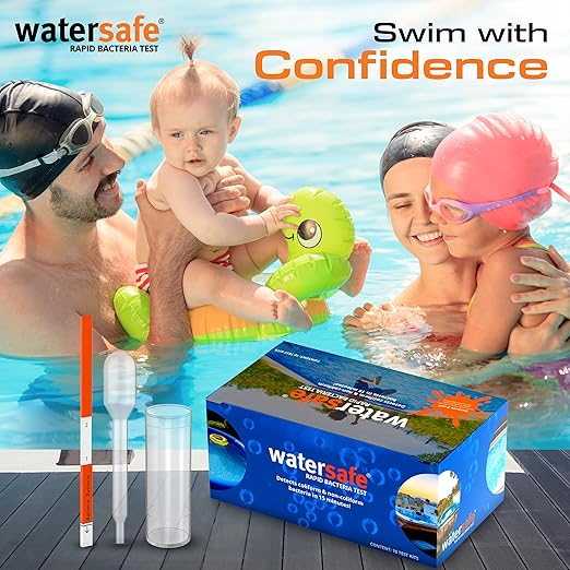 Pool and Spa Rapid Bacteria Test by Watersafe, Detects Down to 1 Bacteria/μL in 15 Minutes, Including E. coli and Salmonella. 20 Tests.