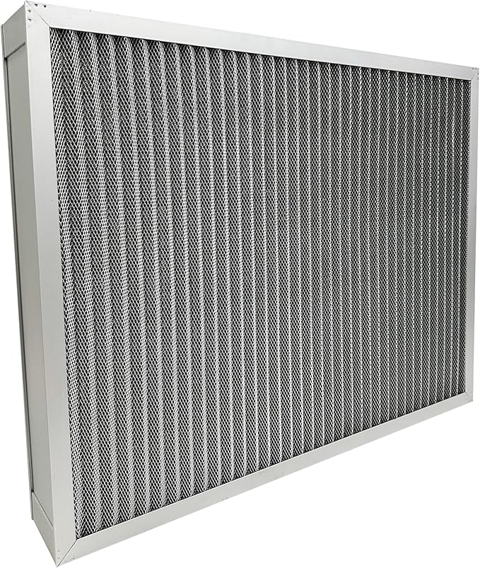Washable Air Filter(25" x 20" x 4" MERV 5), Aluminum Electrostatic Air Filter for Furnace and Central Air Conditioner (Actual Size: 24.7" x 19.7" x 3.6")