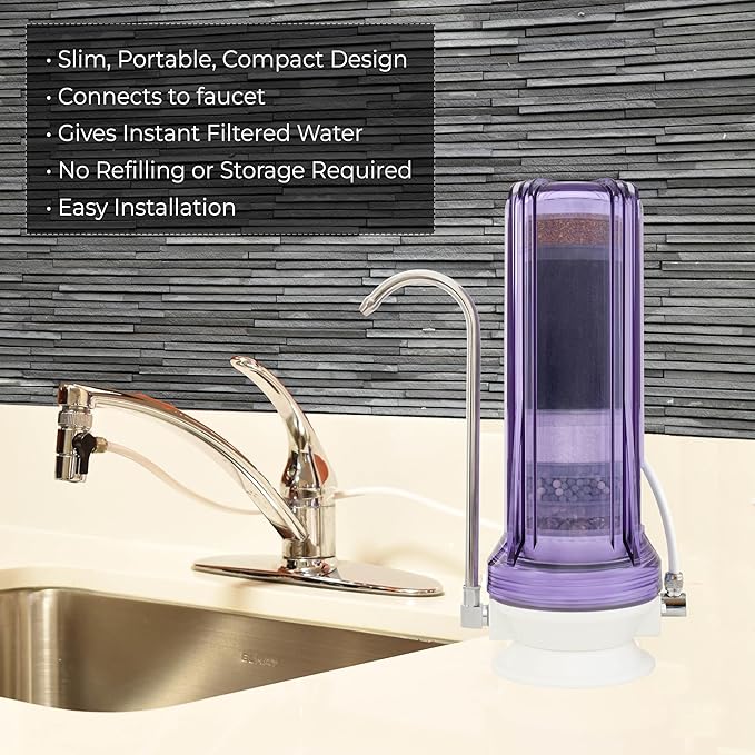 Anchor AF-3110 10-Stage Alkaline, Mineral, Anti-oxidizing Countertop Water Filter - Removes PFASs, Heavy Metals, Chlorine (Clear)