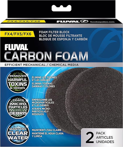 Fluval FX Carbon Foam, Replacement Aquarium Filter Media, 2-Pack, A249,White