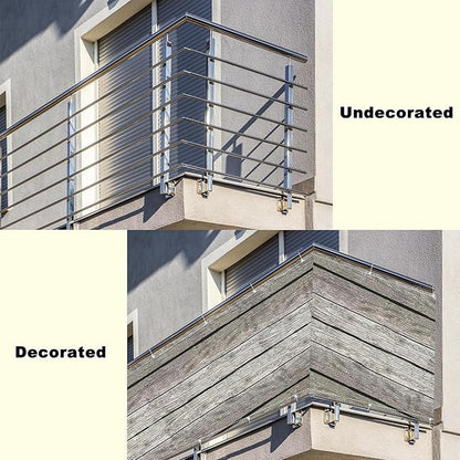 Privacy Fence Screen 3' x 49.2' Privacy Protection Weatherproof Garden Fence, Includes Cable Ties for Outdoor Patio Apartment Backyard Porch Deck Railing, Floor Pattern