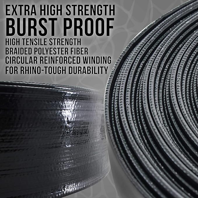 U.S. Pool Supply Pool Backwash Hose 2 Inch Diameter x 100 Feet - Discharge Hose for Pump, Sand Filter & Sump Pump Hoses - Burst Resistant Lay Flat Drainage Hoses for Inground & Above Ground Pools