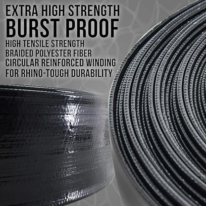 U.S. Pool Supply Pool Backwash Hose 2 Inch Diameter x 100 Feet - Discharge Hose for Pump, Sand Filter & Sump Pump Hoses - Burst Resistant Lay Flat Drainage Hoses for Inground & Above Ground Pools